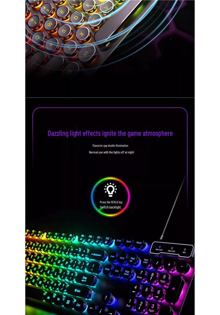 USB Wired Mechanical Feel Keyboard for Gaming and Office