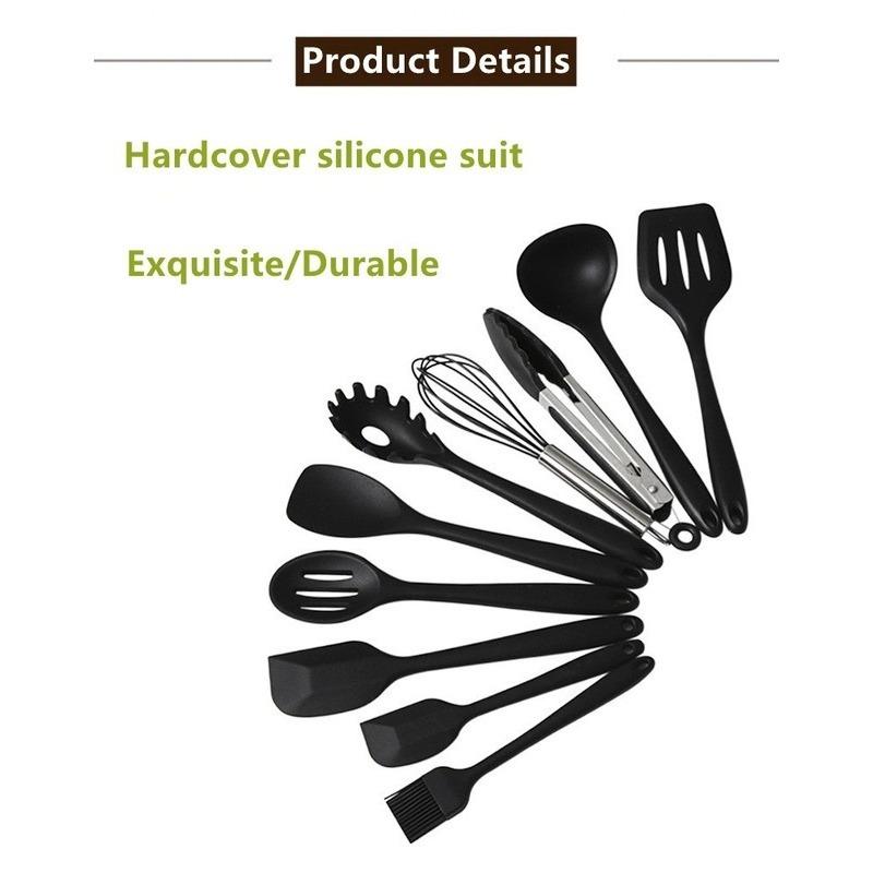 10-piece Color Boxed Silicone Kitchenware  Non-stick Cookware Set Kitchen Tools Baking Utensils Cooking Tools Set
