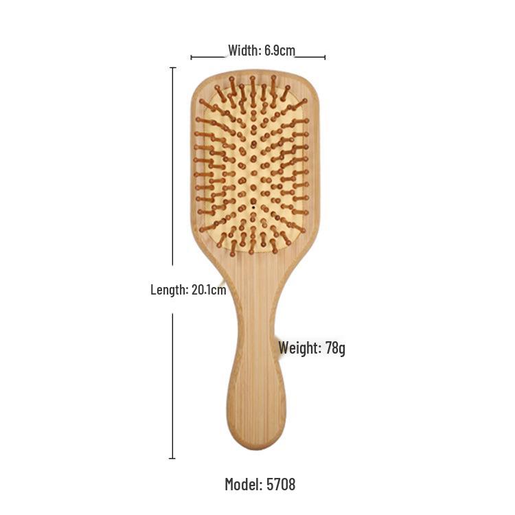 Natural Bamboo Air Cushion Comb for Scalp Health Massage - Household Straight Hair Large Brush