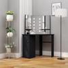 Day and Night - Day and Night Corner Dressing Table with LED Black 111x54x141.5 Cm