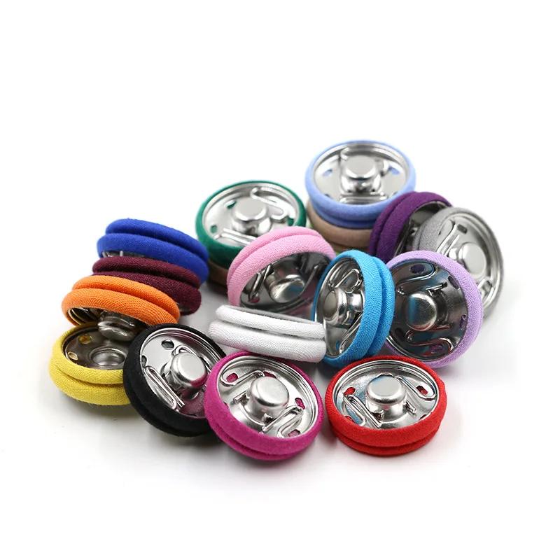 Kovové patentky Knoflíky na stisk Šití Oblečení Příslušenství Zapuštěná přezka Obalená látkou 20 ks 15/18/21/23/25 mm