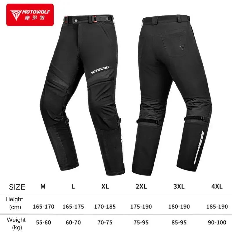 Motowolf CE Certified Motorcycle Pants Summer Breathable Mesh Riding Pants Reflective Strips Biker Trousers for Men Women