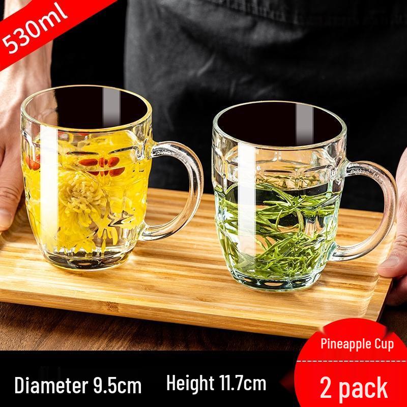 HANDUNYOU 530ml Pineapple Glass Teacup