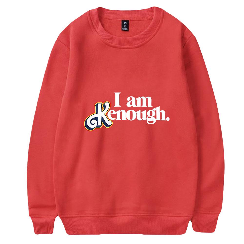 UNISEX Fashion Barbie I Am Kenough Letter Printed HOODIES Casual O-Neck Sportswear Men Women Pullover Sweatshirts