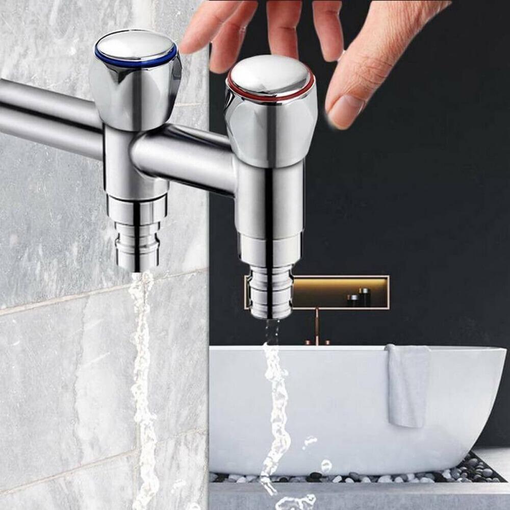 Hot & Cold Tap Top Head Faucet Cover Chrome Plated Replacement Set Kitchen Bathroom Faucet Handle for Basin/Bath Sink Tap Parts
