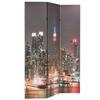Cloison de séparation - vidaXL - New York la nuit - 120x180 cm - 3 panneaux - Bois massif