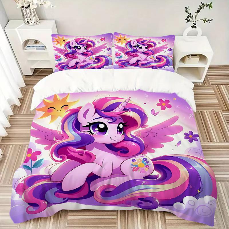 3pcs Twilight Sparkle Bedding Set, Including 1 Quilt Cover and 2 Pillow Shams, Without Filling, Soft and Comfortable Home Bedroom Fabric, Fa