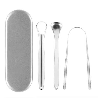Tongue Scraper Ergonomic Stainless Steel Tongue Cleaner Brush Oral Cleaning Tool