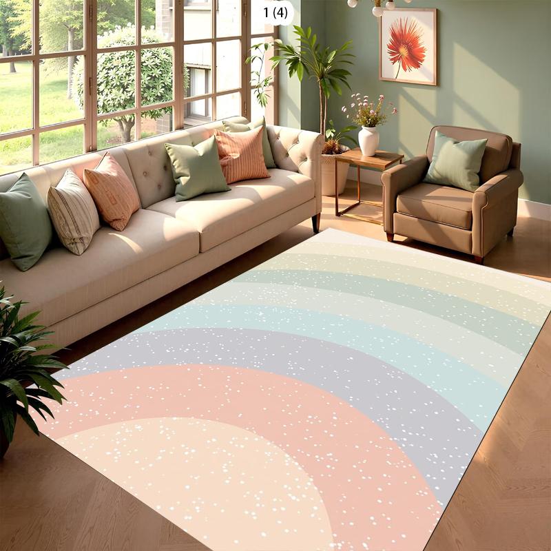 Pastel Gradient with Sparkle Pattern Area Rug Soft Color Mix Shiny Detail Non-Slip Carpet for Living Rooms Bedrooms Cozy Spaces