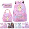 3 Stück/Set Rucksack für Mädchen Schule Teenager Student Rucksack Damen Rucksack mit Lunchtaschen Federmäppchen Fischschuppen-Stil Taschen