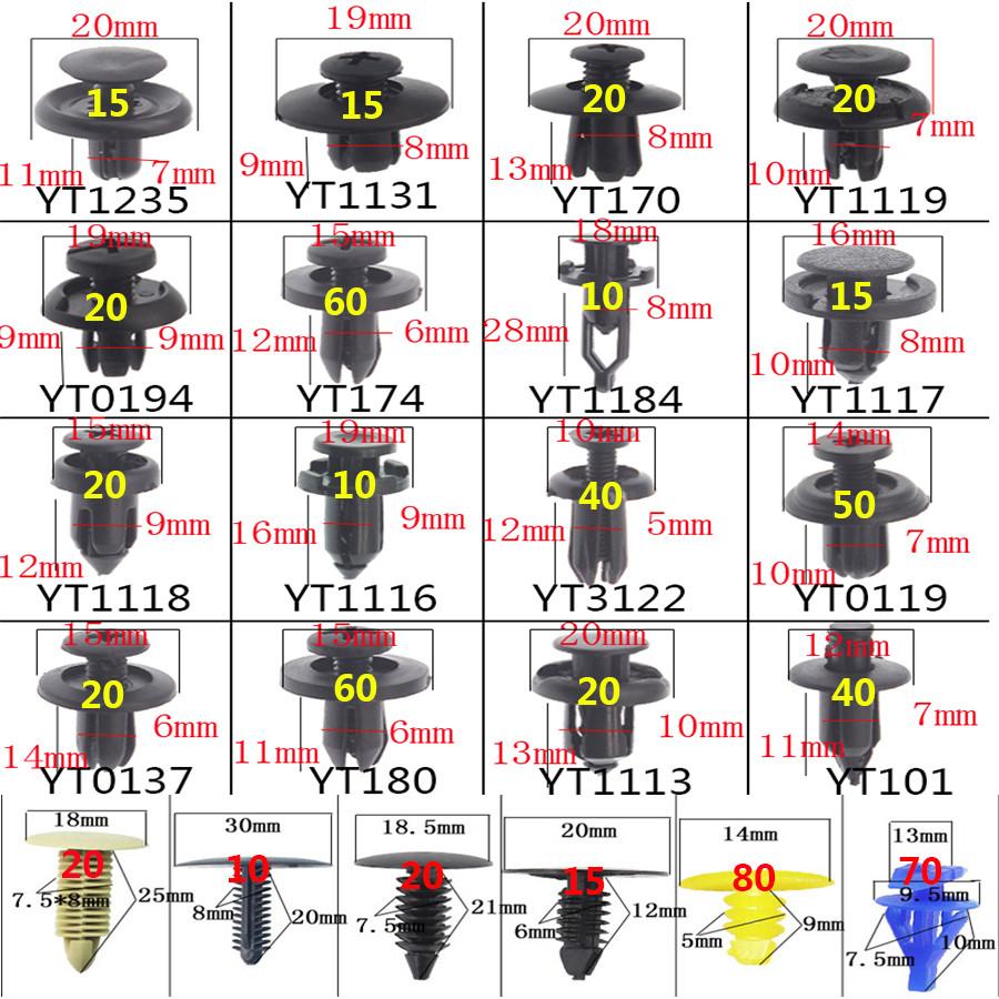 650PCS+Tool Boxed Mixed Car Door Bumper Panel Fender Retainer Push Rivet Fastener Clips