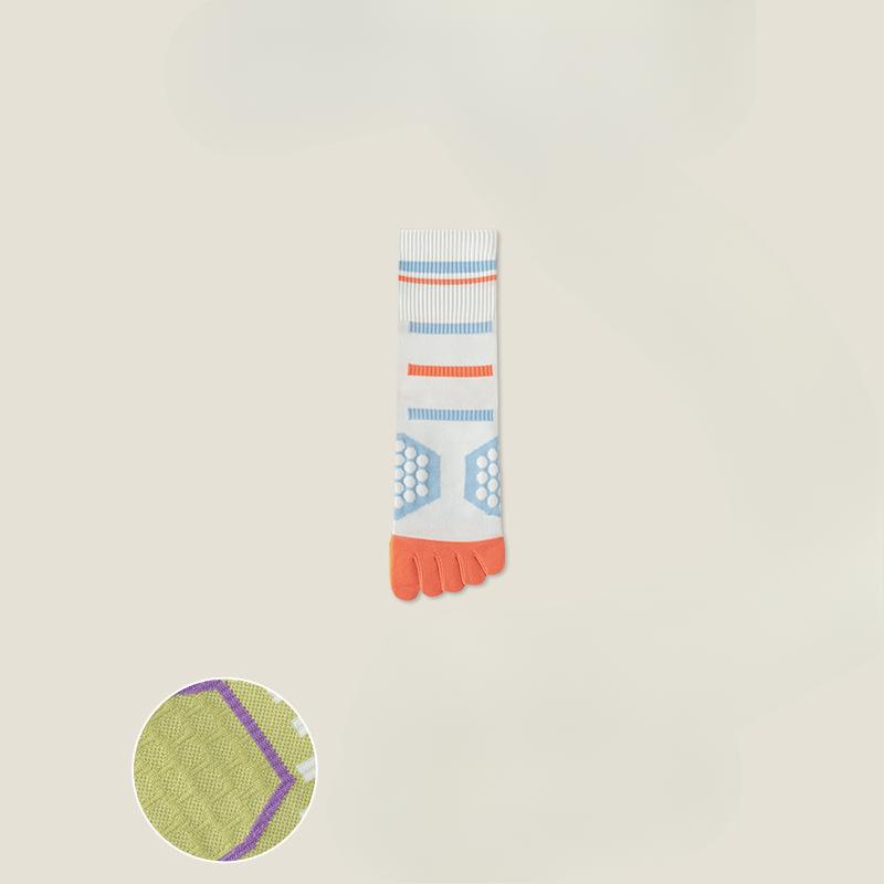 

Носки с пятью пальцами, Женские носки для йоги, Впитывающие пот спортивные носки для фитнеса, Разделение пальцев Противоскользящие Компрессионные Пилатес Средней длины 1 pair