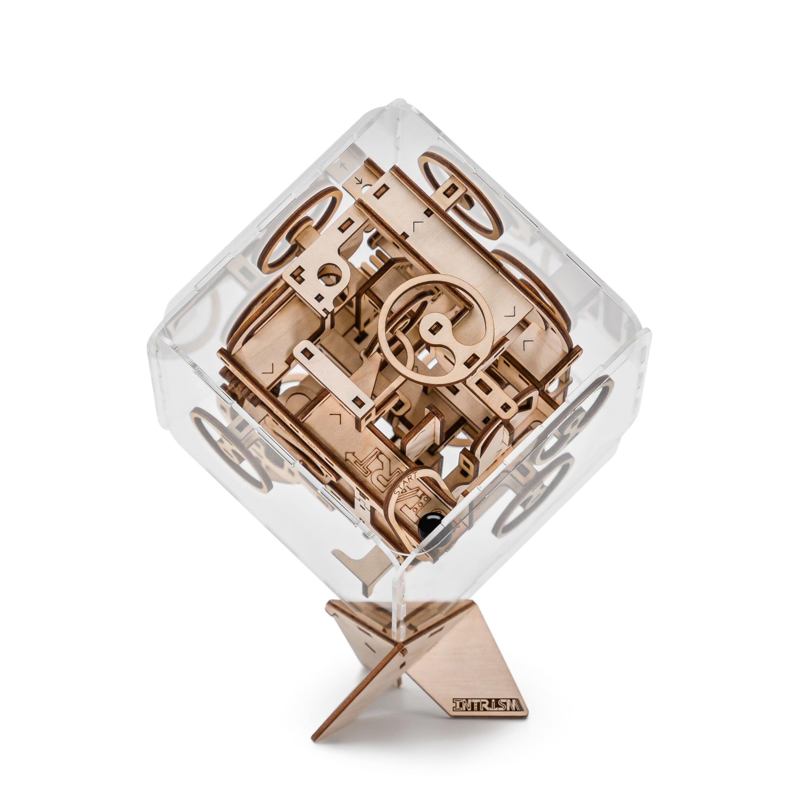 

Intrism Mini - 3D Wooden Puzzle & Marble Maze for Teens & Adults - Maze Puzzle with 130 Pieces, Building Kit for Adults, Puzzle Box, Made in the USA