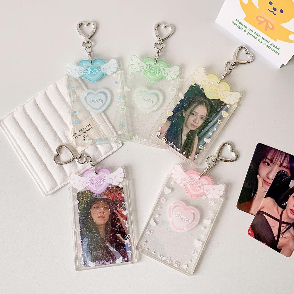 Hanging Decoration Photo Photocard Frame Love Heart Pendant Card Protective Case  Card Decor