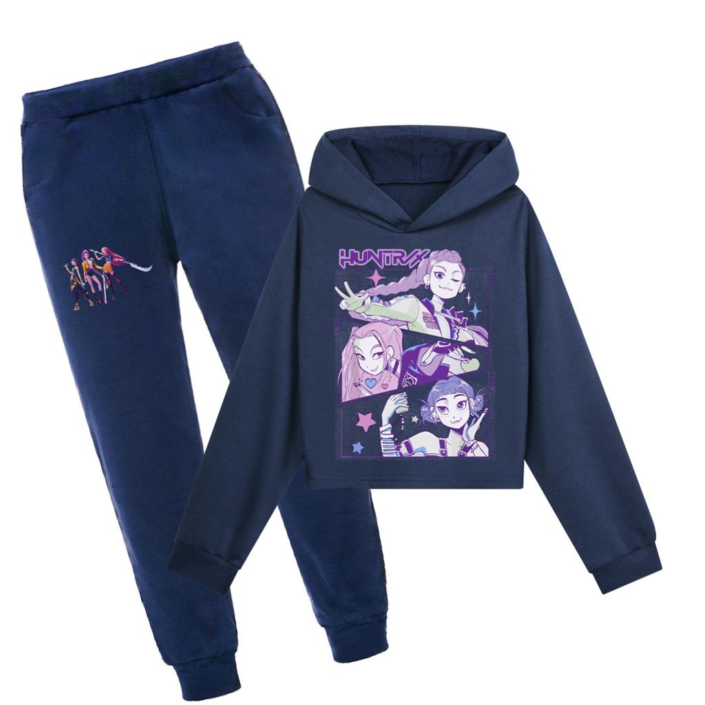 Children's Hooded Top And Pants Two-piece Tracksuit Set Long-sleeved Printed Clothing Set