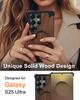 Eary Luxury Wood Frameless Case for Samsung Galaxy S25 S24 Ultra 360°Rotatable Magnetic Ring Stand Shockproof Bumper Phone Cover