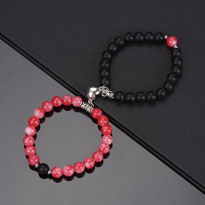 1PC Powder Jade Turquoise Couple Bracelet Love Magnet Attract Agate Natural Stone