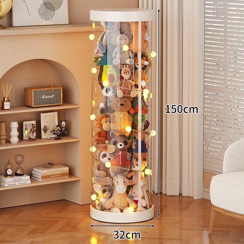 Large Capacity Transparent Toy Storage Bucket for Dolls and Plush Toys
