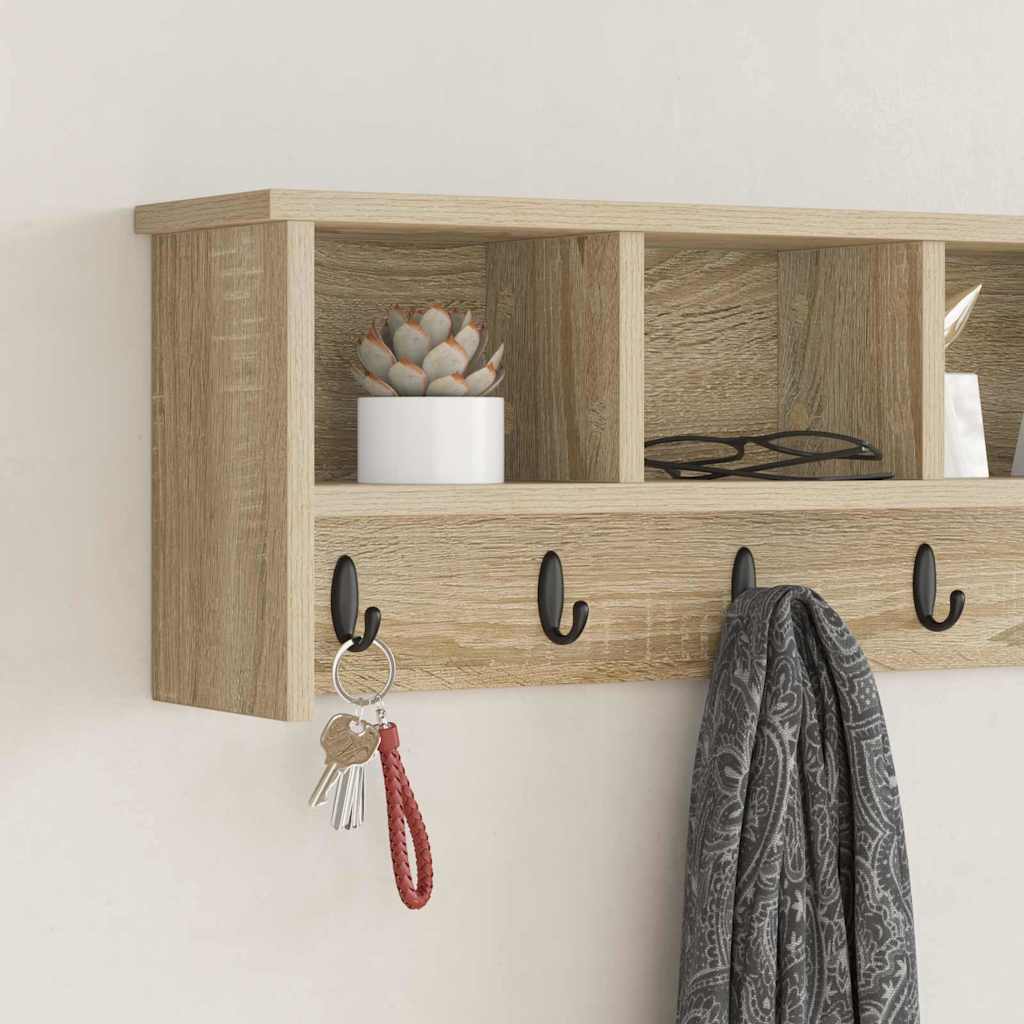 Wall Mounted Nightstand Sonoma Oak 100 X 16 X 26 Cm