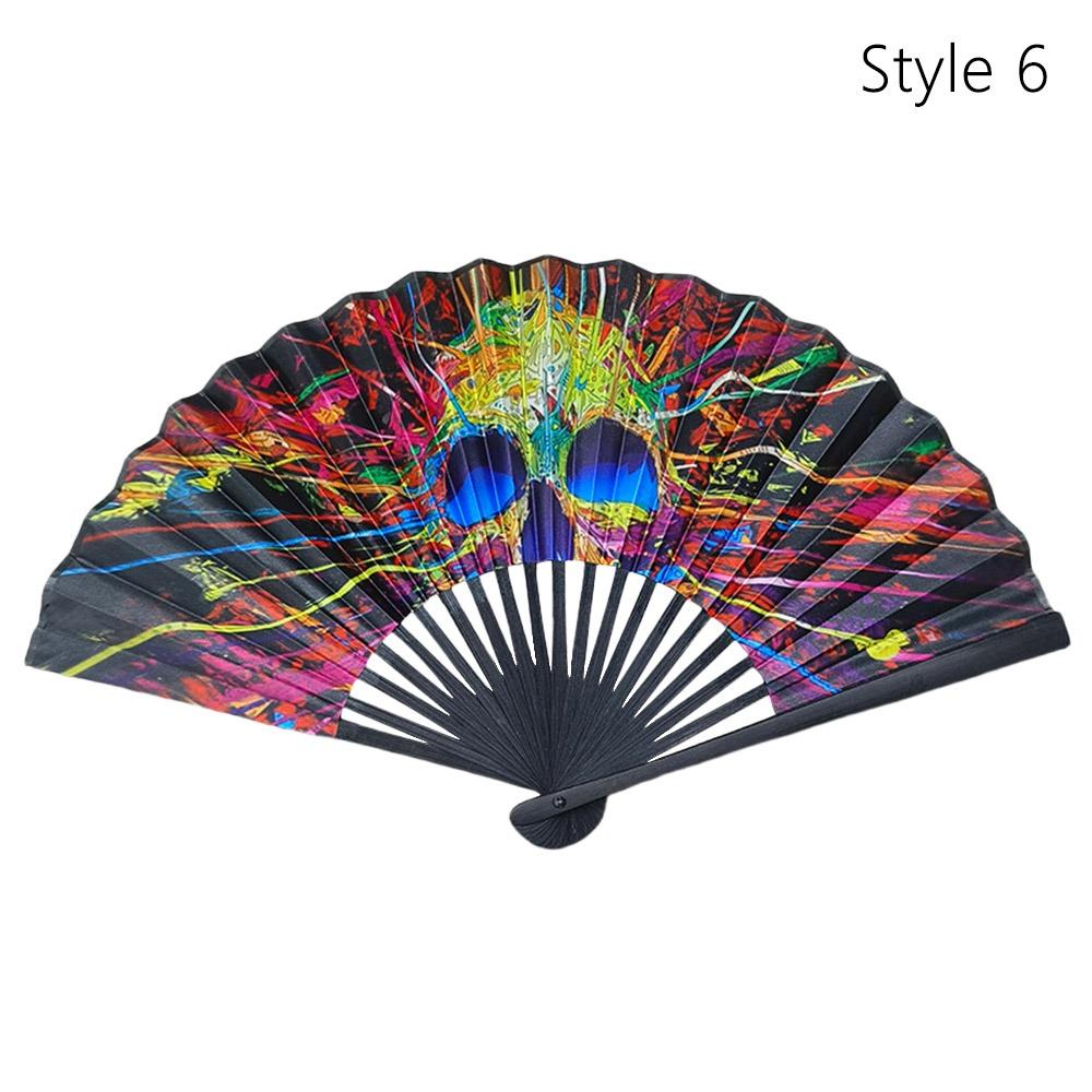 

Десятидюймовый флуоресцентный веер Легкий Сценическое выступление Танец Блестящий ручной веер Поделки Подарки Складной Веер для кунг-фу
