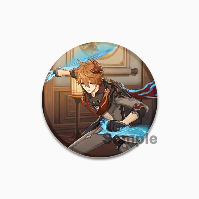 32/44/58MM Alloy Pins for Backpack Hat  Icon Cartoon Brooch  Genshin Impact Pin Fashion Jewelry Accessory