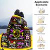 Yellow Pink Softball Personalized Name Blanket Lightweight Customizable Blanket Ultra-Soft Suitable for Home Decor Bed Office Chair Sofa