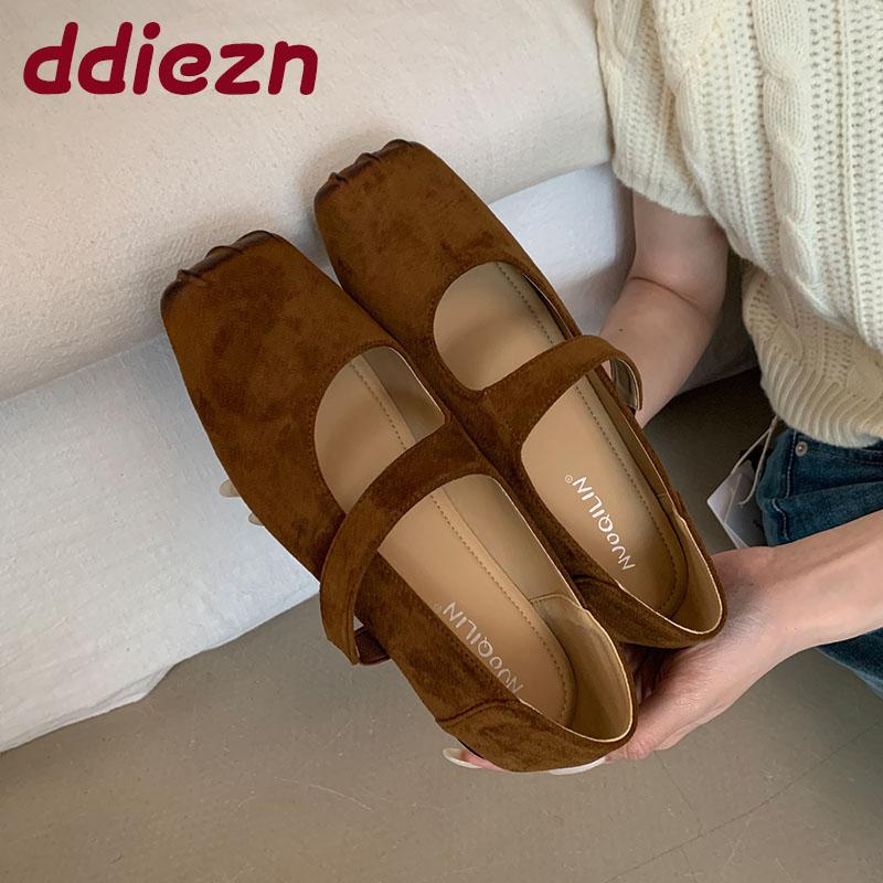 Fashion Female Slip On Footwear Shallow Ladies Mary Janes Flats Shoes Casual Fashion Square Toe Women Flats With Shoes lady