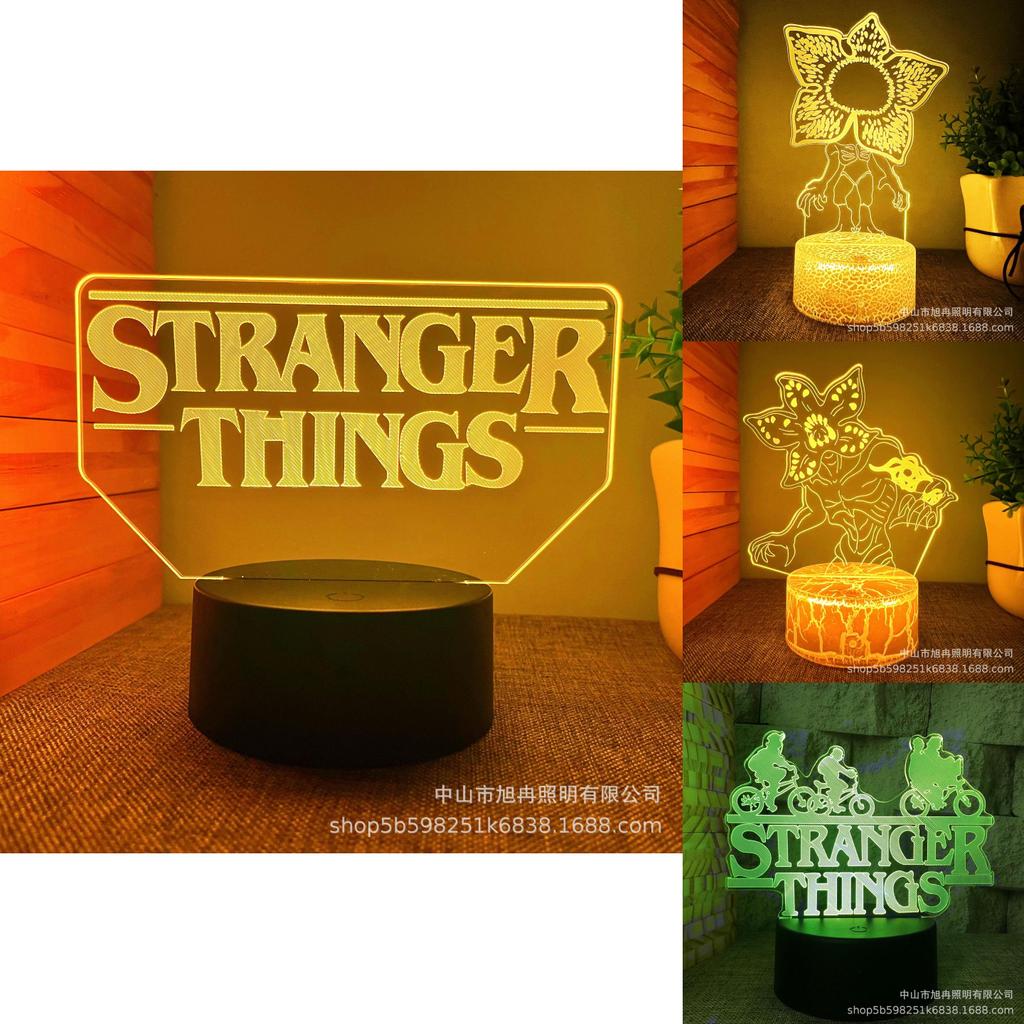 Stranger Things 3d Led Night Light With 16 Color Remote For Kids Bedroom Decor