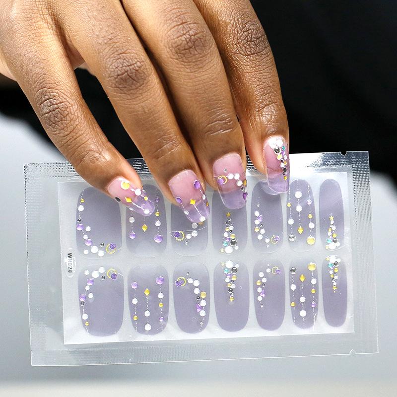 

14-finger Nail Sticker Gradient Glitter Nail Sticker Korean Laser Nail Sticker
