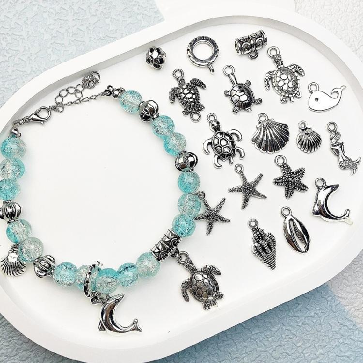 Set of 100 Oceans Jewelry Pendant Sea Themed Shaped Ornament Bracelet Necklace Accessories Stylish Women Bag Decoration