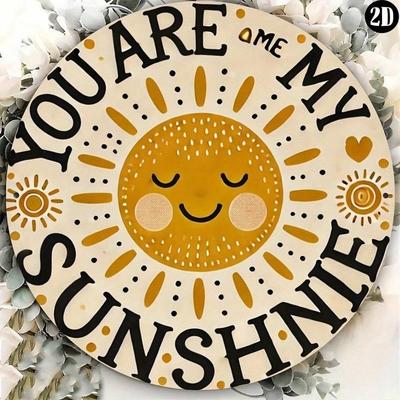 Metal Wall Art Vintage Sunflower Round Sign Weather Resistant Garden Home Decor Birthday Gift