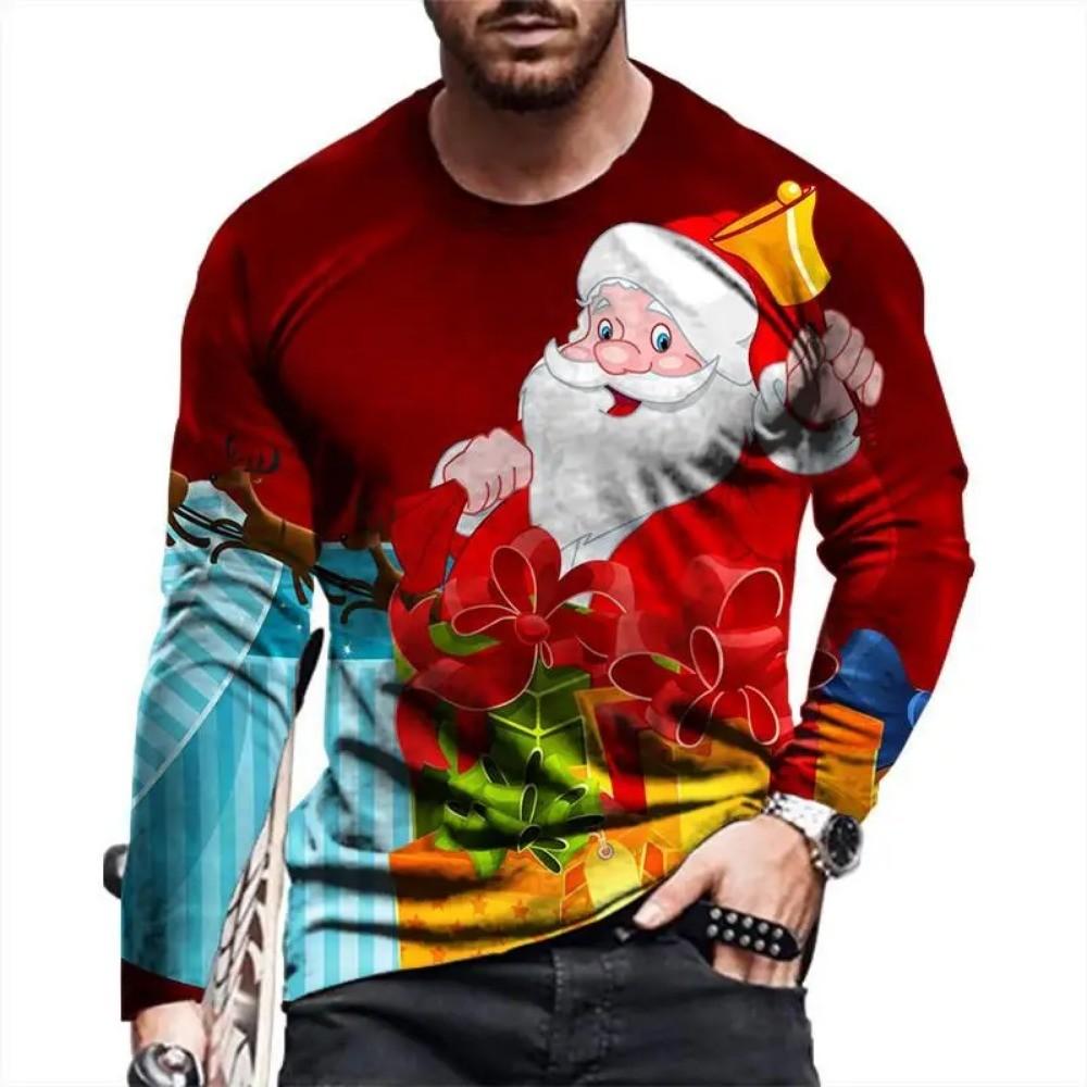 

Fashionable Design Men s Long Sleeved T-shirt 3D Printed Christmas Pattern Casual Men s Street Minimalist Harajuku Round Neck 5XL