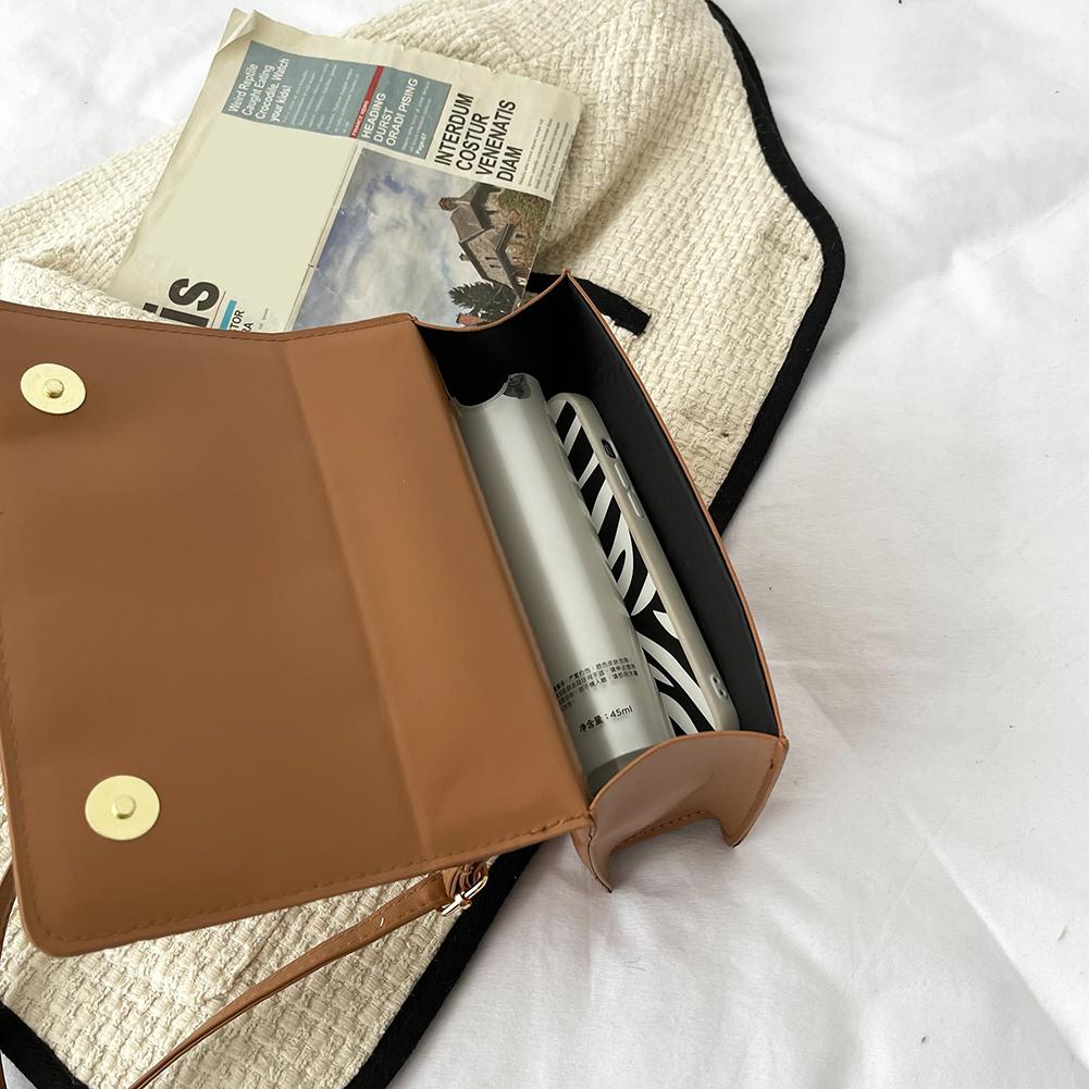 Women Chocolate Square PU Leather Flap Crossbody Bags Fashion Flap Small Handbags Name Card Holder Holiday Gift