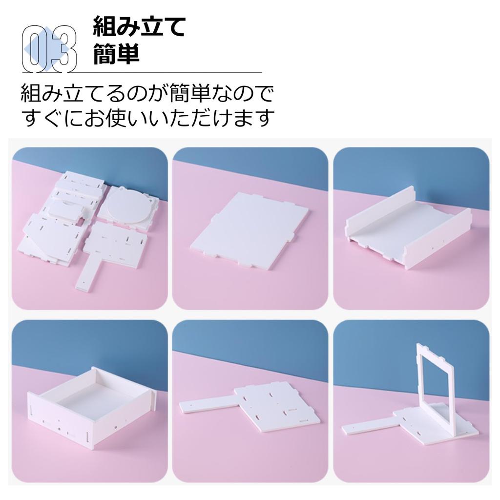 Asdays Masă de machiaj de masă Asamblare Toaletă albă reglabilă, Vanity, Oglindă, Suport, Drăguț, Necesar, Sertar, Unghi, Elegant, (Tip B)