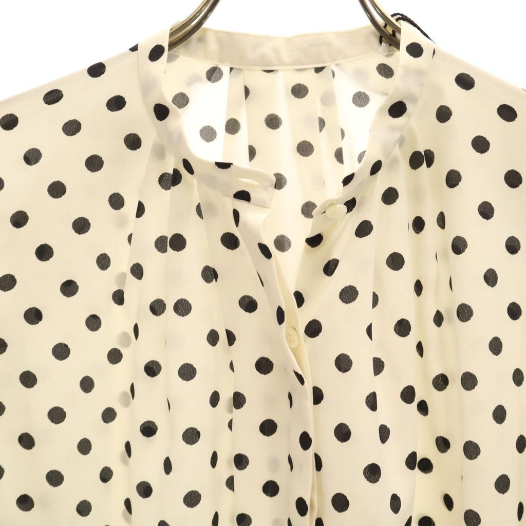 Unused DESIGNWORKS Made In Japan Dot Pattern Long Sleeve Band Collar Shirt Women Used