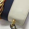 [Pre-Owned] Sylvie Gold Buckle Striped Web Leather Mini Tote Shoulder Crossbody Bag - Good #1YKKBYI