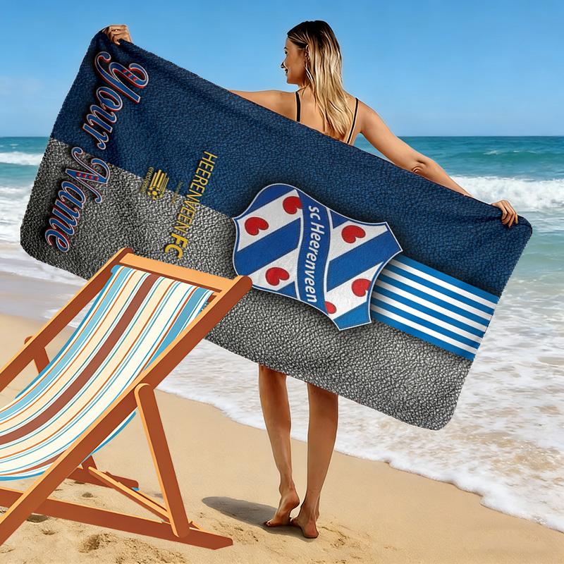 Name Custom Heerenveen Print Beach Towel, Large Soft Quick Dry Towel for Beach Camping Swimming