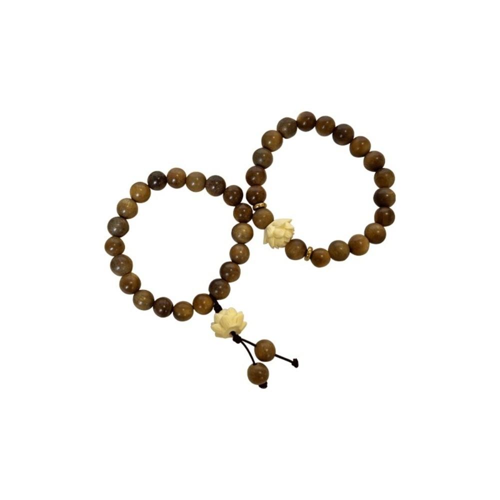 Elastisches Lotus Sandelholz Armband Handgefertigte Gewebte Rosenkranzarmbänder Holz Perlenstrang Armbänder Geschenke