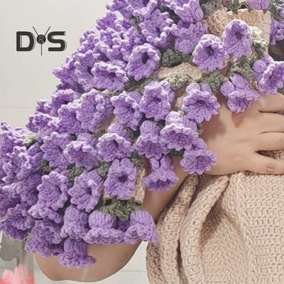 Zestaw do robienia na szydełku koca z bukietem DIY Zestaw koców z kwiatami na szydełku Zestaw do robienia na szydełku koców z kwiatami Prezent dla ukochanej osoby Sofa Sofa Łóżko Użyj
