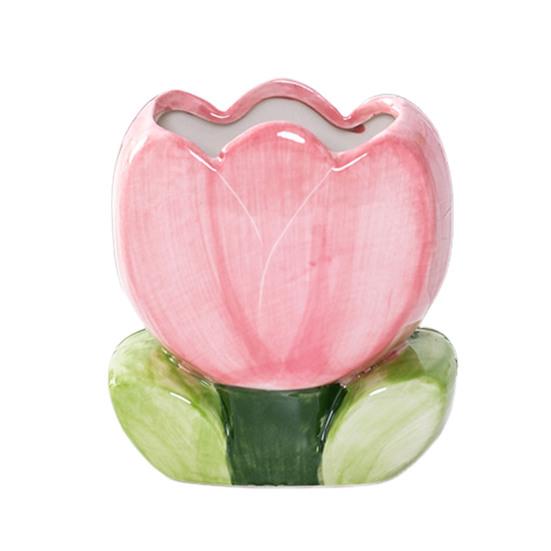 Ceramic Flower Pen Holder Cute Desk Office Storage Box Stationery Shelf Multifunctional Aesthetic Desktop Organizer for Makeup Tools Rulers Brushes