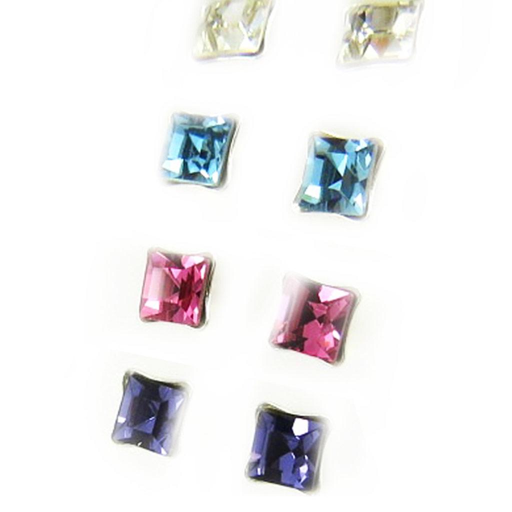 Les Trésors De Lily [L6310] - Set de 5 paires de 'Brillants carré' - 4 mm