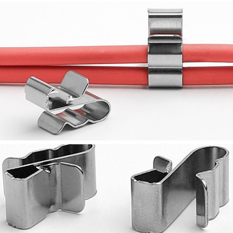 50Pcs Stainless Steel Solar Cable Clamps Solar Cable Fastener Organizers Solar Panel Wire Clamp Easy To Install