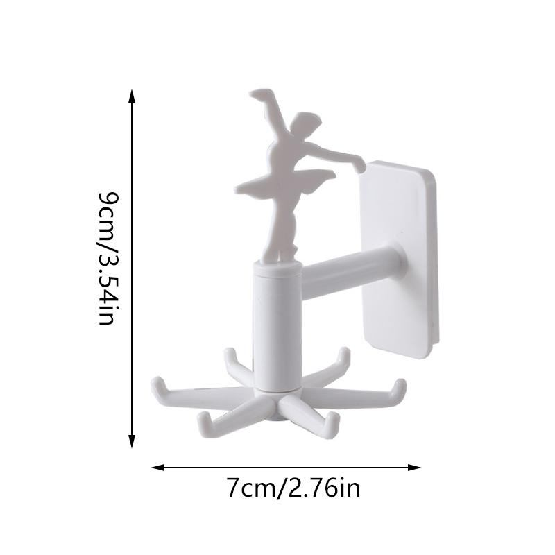 Upgraded Multi-Function Rotatable 6-Claw Hook 360 ° Seamless Punch Free Hook Jewelry Storage Hook Self Adhesive Home Hooks