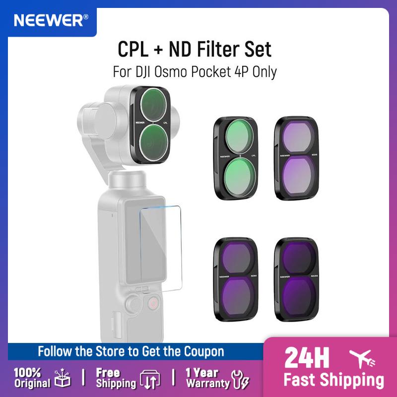 NEEWER CPL + ND Filter Set , Circular Polarizer Neutral Density (ND16 + ND64 + ND256) For Osmo Pocket 4P Only