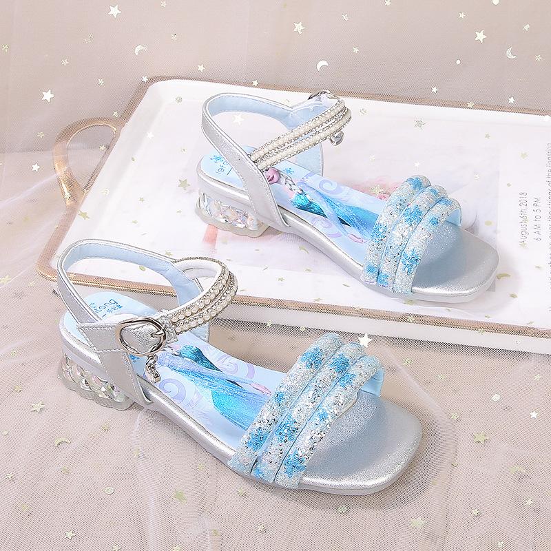 Summer new style sandals for school girls Aisha Crystal Shoes High Heels Fashion Children's Princess Shoes