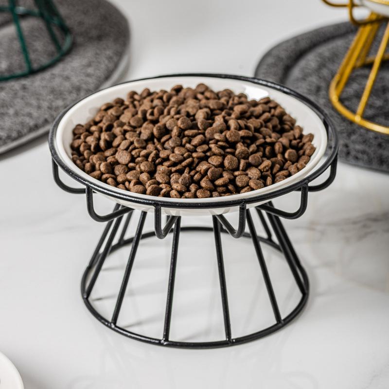 Nordic Style High Foot Pet Bowl Cartoon Neck Protection Anti Overturning Cat Dog Bowl Food Bowl