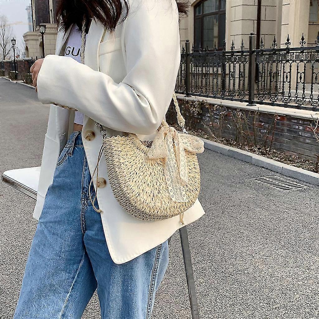 Hobo Women's Straw Beach Tote Bag Woven Summer Bags Bohemian Vacation Casual Handbag