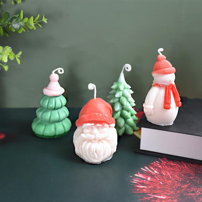 Christmas Silicone Mold for DIY Candle Making - Santa Claus, Tree, Snowman