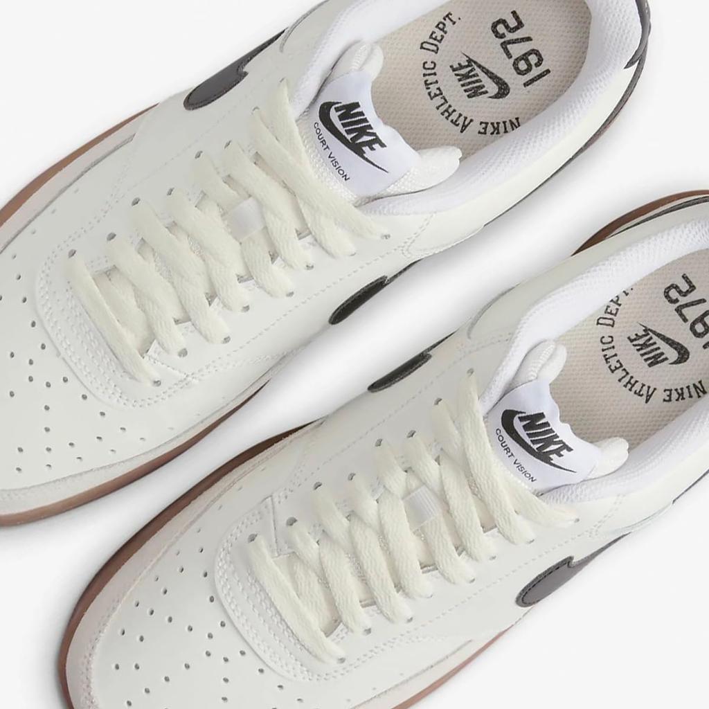 Nike Court Vision Low Allwood Size Japan FQ8075-133, Sail/Light Brown/White/Black, 22.5cm,