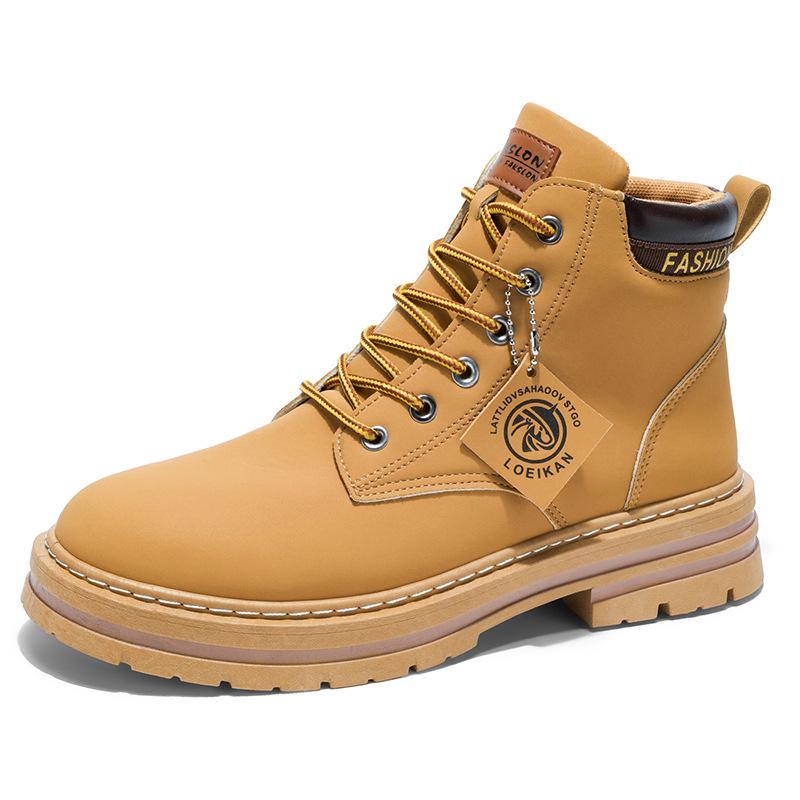 2026 Summer Men's Plus Size Martin Boots - British Style Trendy Leather High-Top Work Boots